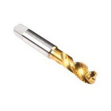 Emuge AU501400.0040 Enorm STEEL AU501400 Form C Reinforced Shank Spiral Flute Tap, Right Hand Cutting, M4x0.7 Thread, Modified Bottoming Chamfer, Right Hand Flute Direction, 3 Flutes, TiN Coated, HSS-E