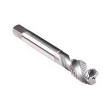 Emuge AU503000.0277 Enorm VA AU503000 Form C Reinforced Shank Spiral Flute Tap, Right Hand Cutting, M10x1.25 Thread, Modified Bottoming Chamfer, Right Hand Flute Direction, 3 Flutes, Bright, HSS-E