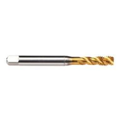 Emuge AU513710.5043 Enorm Z/E AU513710 Form E Fast Reinforced Shank Spiral Flute Tap, Right Hand Cutting, 1/4-28 Thread, Bottoming Chamfer, Right Hand Flute Direction, 3 Flutes, TiN Coated, HSS-E