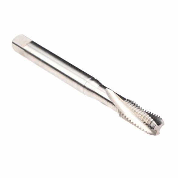 Emuge B0461000.0060 Rekord 1D-STEEL/E B0461000 Form E Reinforced Shank Slow Spiral Flute Tap, Right Hand Cutting, M6x1 Thread, 1.5-2 Bottoming Plug Chamfer, Right Hand Flute Direction, Bright, HSS-E