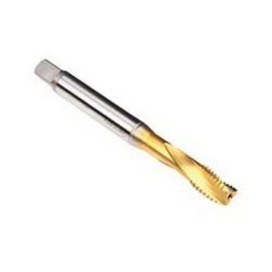 Emuge B0963701.0050 Rekord 1D-Z-IKZ B0963701 Form C Reinforced Shank Slow Helix Spiral Flute Tap, Right Hand Cutting, M5x0.8 Thread, Modified Bottoming Chamfer, Right Hand Flute Direction, 3 Flutes, TiN Coated, HSS-E