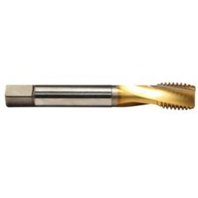 Emuge CU583701.5012 Rekord 2D-Z-BF IKZ CU583701 Form C Reduced Shank Chipbreaker Tap, Right Hand Cutting, 7/16-14 Thread, Modified Bottoming Chamfer, Right Hand Flute Direction, 3 Flutes, TiN Coated, HSS-E