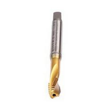 Emuge BU573701.5045 Rekord 1D-Z-BF IKZ BU573701 Form C Reinforced Shank Chipbreaker Tap, Right Hand Cutting, 3/8-24 Thread, Modified Bottoming Chamfer, Right Hand Flute Direction, 3 Flutes, TiN Coated, HSS-E