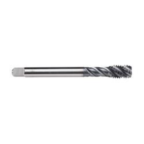 Emuge CU519400.5017 Enorm 2-Z/E CU519400 Form E Fast Reduced Shank Spiral Flute Tap, Right Hand Cutting, 7/8-9 Thread, Bottoming Chamfer, Right Hand Flute Direction, 5 Flutes, TiCN Coated, HSS-E