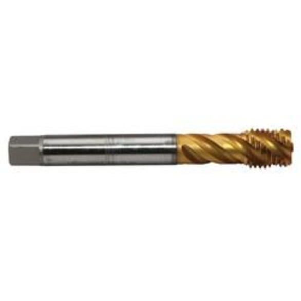Emuge C0973700.0116 Enorm 2-Z/E-IKZ C0973700 Form E Reduced Shank Spiral Flute Tap, Right Hand Cutting, M16x2 Thread, Bottoming Chamfer, Right Hand Flute Direction, 4 Flutes, TiN Coated, HSS-E