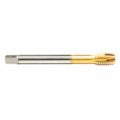 Emuge C3258F01.0112 Rekord 2B-Z-SPEED-IKZN-PM C3258F01 Form B Reduced Shank Spiral Point Tap, Right Hand Cutting, M12x1.75 Thread, 4-5 Plug Chamfer, TiN 70 Coated, HSS-E-PM