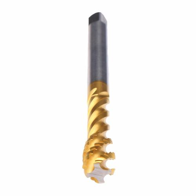 Emuge C5760F01.0112 Enorm 2-Z-X-PM C5760F01 Form E Fast Reduced Shank Spiral Flute Tap, Right Hand Cutting, M12x1.75 Thread, 2-3 Modified Bottoming Plug Chamfer, Right Hand Flute Direction, TiN 60 Coated, HSS-E-PM