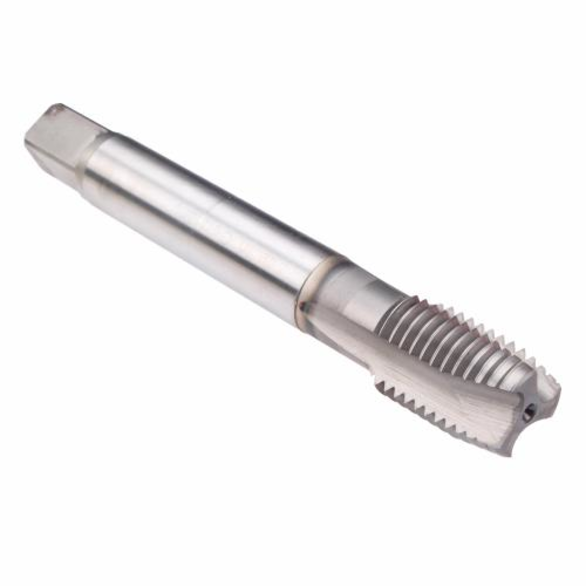 Emuge CU20C300.5016 Rekord 2B-VA CU20C300 Form B Reduced Shank Spiral Point Tap, Right Hand Cutting, 3/4-10 Thread, 4-5 Plug Chamfer, 3 Flutes, GLT-1 Coated, HSS-E