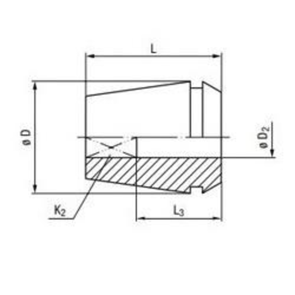 Emuge F0942011.4.5 KSN/HD/Softsynchro® Interchangeable Precision Clamping Collet With Square Drive, ER11 GB, 18 mm OAL, 4.5 mm, 14 mm Clamping Hole, 11 mm Body, 11 mm Head