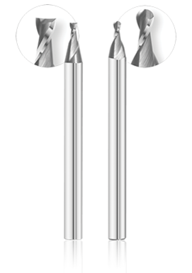 Fullerton Tool 32371 Square End Mill 0.029In Milling Dia, 0.0435In LOC, 1.5In OAL, 2 Flutes, Carbide