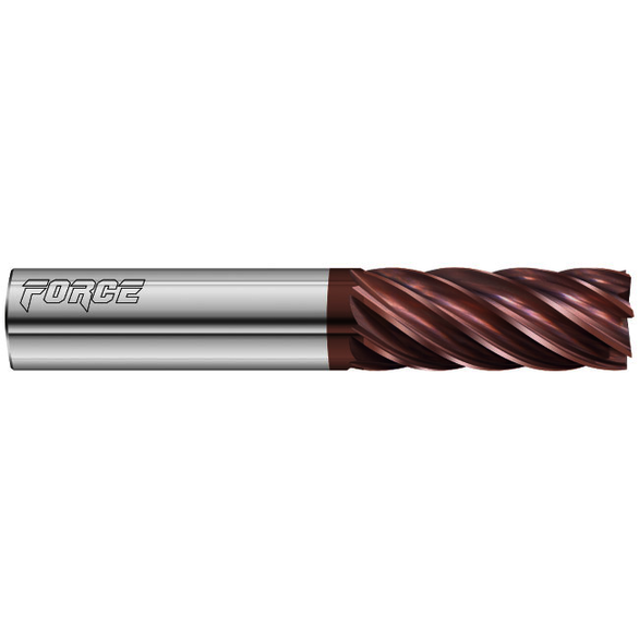 Fullerton Tool 36253 Square End Mill 0.5In Milling Dia, 1.5In LOC, 4In OAL, 7 Flutes, Carbide