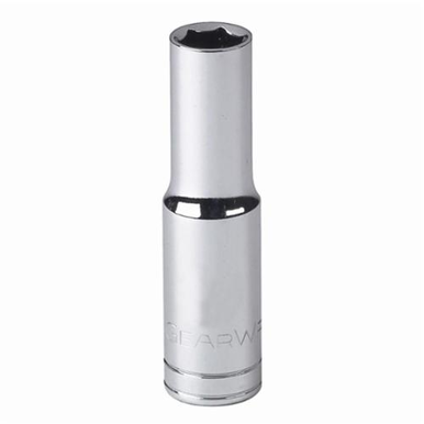 GearWrench 80365 Deep Length Drive Socket, Imperial, 3/8 in 6 Point Socket, 3/8 in Square Drive