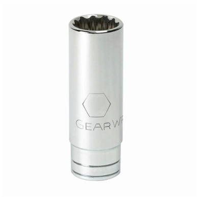 GearWrench 80511 Deep Length Drive Socket, Imperial, 3/8 in 12 Point Socket, 3/8 in Square Drive