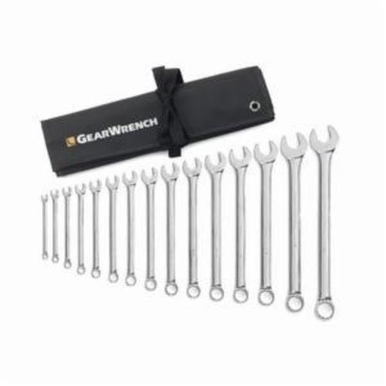 GearWrench 81918 SAE Long Length Non-Ratcheting Combination Wrench Set, 15 Pieces