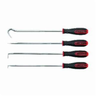 GearWrench 84020 4-Piece Hook and Pick Set, Alloy Steel Tip, Ergonomic Tri-Lobe Dual Material, 14 in L