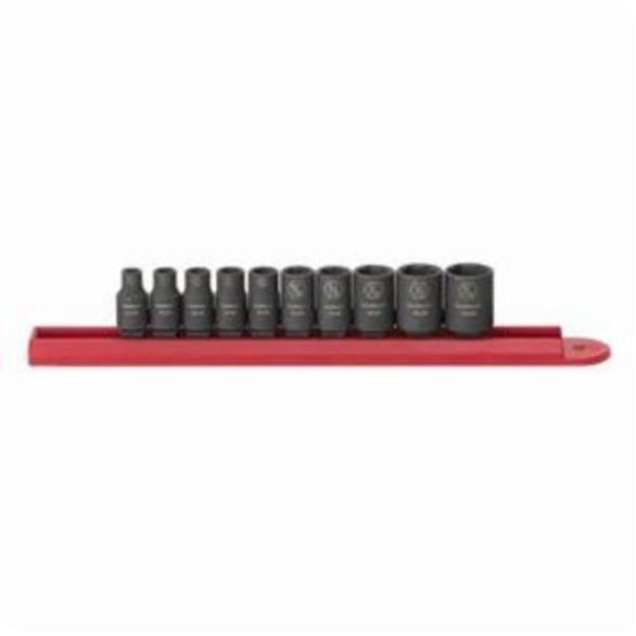 GearWrench 84906 SAE Standard Length Impact Socket Set, 10 Pieces, 1/4 in Drive, 6 Point, Manganese Phosphate