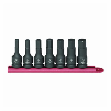 GearWrench 84941 SAE Standard Length Impact Socket Set, 7 Pieces, 1/2 in Hex Drive, 6 Point, Manganese Phosphate