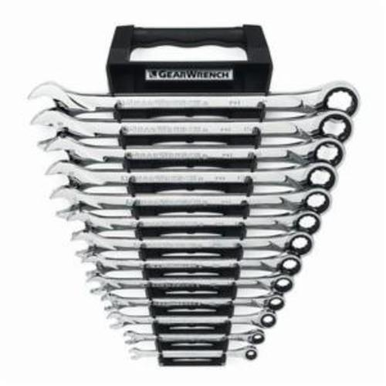 GearWrench 85199 SAE Ratcheting Combination Wrench Set, 13 Pieces, Steel, Full Polished Chrome Plated