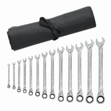 GearWrench 85199R SAE Combination Wrench Set, 13 Pieces, Full Polished Chrome Plated