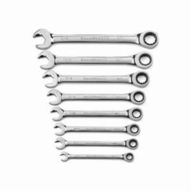 GearWrench 85599 SAE Regular Length Ratcheting Combination Wrench Set, 8 Pieces, Alloy Steel, Chrome Plated