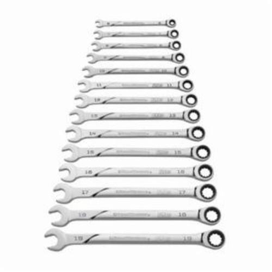 GearWrench 120XP 86426 Flex Head Metric Universal Ratcheting Combination Wrench Set, 14 Pieces, Solid Steel