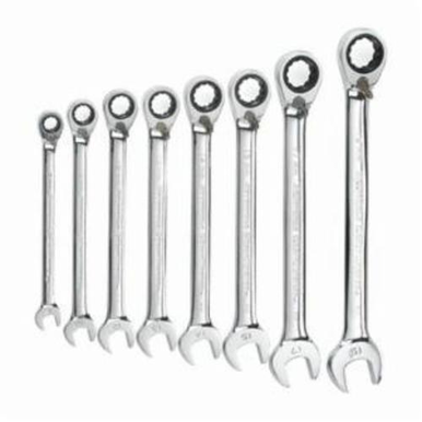 GearWrench 9543 Metric Regular Length Reversible Combination Ratcheting Wrench Set, 8 Pieces, Steel