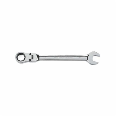 GearWrench 9707 Flexible Head Regular Length Ratcheting Combination Wrench, 7/16 in, 12 Points, 6.504 in OAL