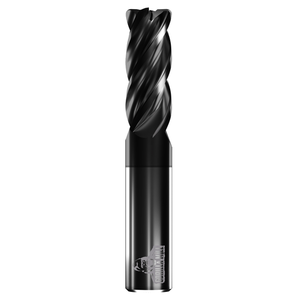 Gorilla Mill Gmrf716Rs4015 Corner Radius End Mill 0.4375in Milling Dia, 0.625in LOC, 2.5in OAL, 4 Flutes, Carbide