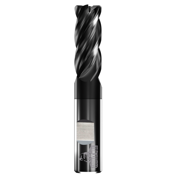 Gorilla Mill Gmrf10Rs4030Wf Corner Radius End Mill 1in Milling Dia, 1in LOC, 4in OAL, 4 Flutes, Carbide