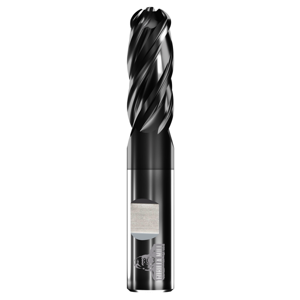 Gorilla Mill Gm1200mmb4Wf Corner Radius End Mill 12mm Milling Dia, 32mm LOC,  75mm OAL, 4 Flutes, Carbide