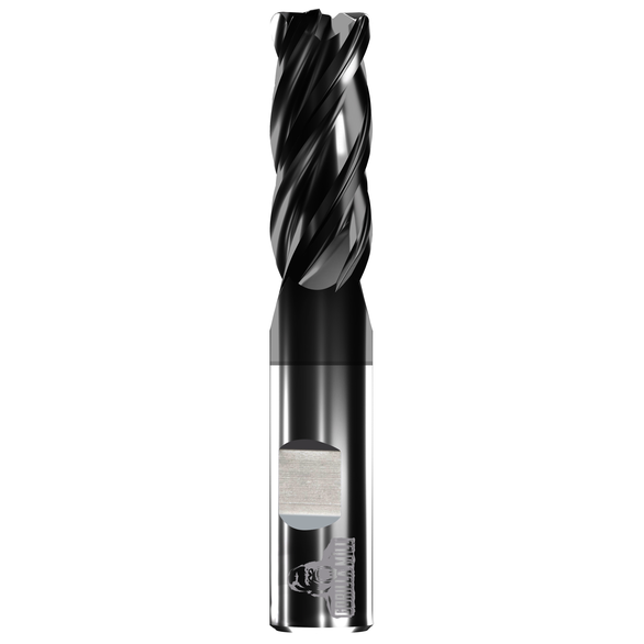 Gorilla Mill Gm34Rs4120Wf Corner Radius End Mill 0.75in Milling Dia, 1in LOC, 4in OAL, 4 Flutes, Carbide