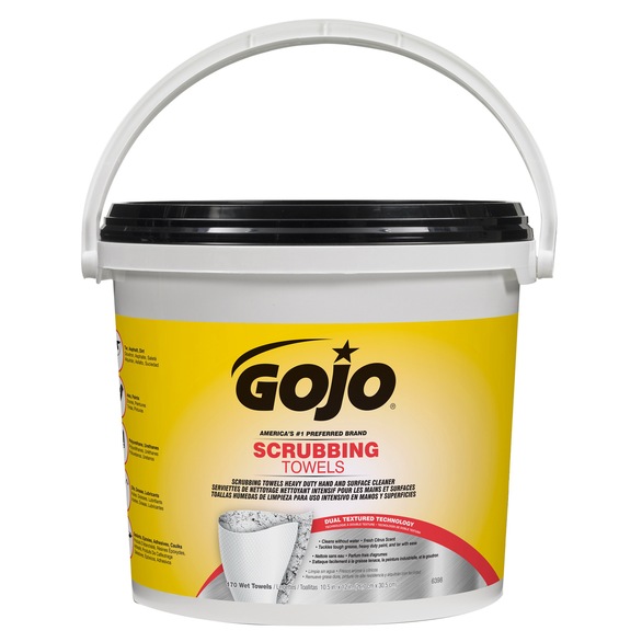 GOJO 6398-02 Scrubbing Towel, Polypropylene, Clear, Colorless To Pale Yellow/Gray