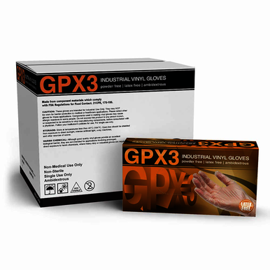AMMEX GPX3 Industrial Clear Vinyl Gloves, Case of 1000, 3 mil, Size Large, Latex Free, Powder Free, Food Safe, Disposable, Non-Sterile, GPX346100