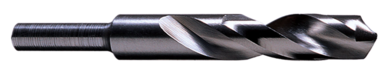 Greenfield Industries Inc 55436 9/16 in, 118 Degree, High Speed Steel, Silver & Deming (S&D) & Reduced Shank Drill