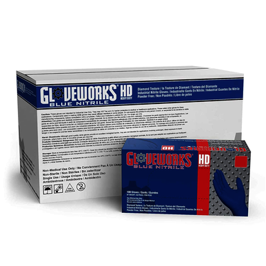 AMMEX Gloveworks HD Industrial Royal Blue Nitrile Gloves with Diamond Texture Grip, Case of 1000, 6 mil, Size XLarge, Latex Free, Powder Free, Textured, Disposable, GWRBN48100