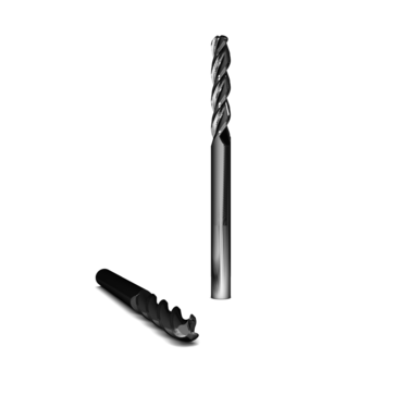 HARRIER 203250 3/8 in Milling Dia, 1/2 in LOC, 2-1/2 in OAL, 3 Flutes, Carbide, ZrN, Square End Mills