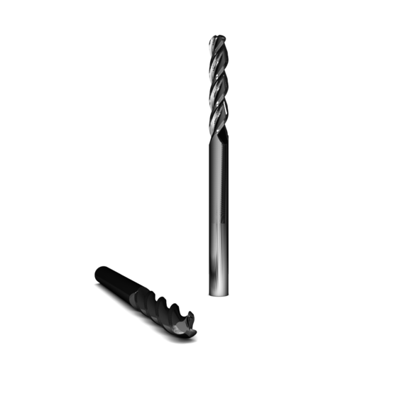 HARRIER 203250 3/8 in Milling Dia, 1/2 in LOC, 2-1/2 in OAL, 3 Flutes, Carbide, ZrN, Square End Mills