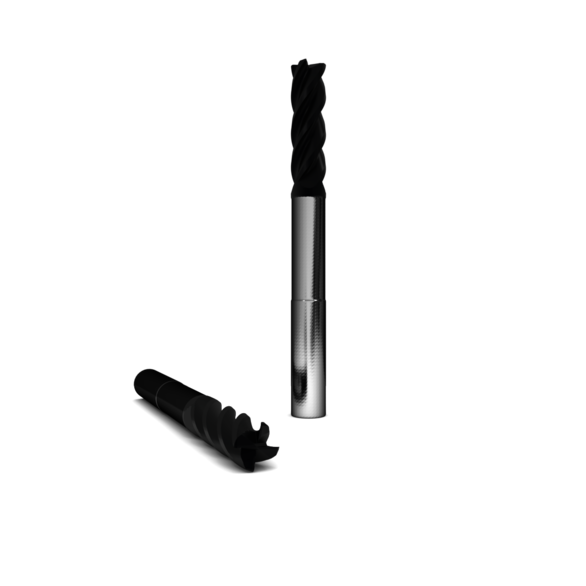 HARRIER 504154 3/4 in Milling Dia, 1 in LOC, 6 in OAL, 4 Flutes, Carbide, CR-MAX, Square End Mills