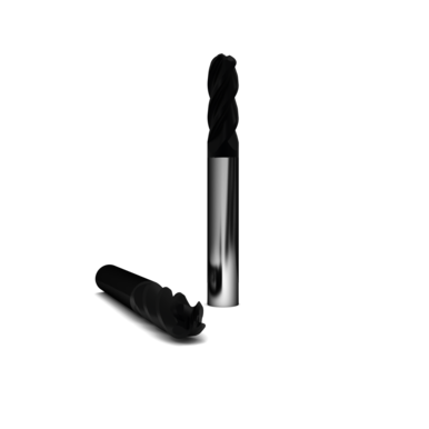 HARRIER 504159 1/8 in Mill Dia, 1/4 in LOC, 1-1/2 in OAL, 4 Flutes, Carbide, CR-MAX, Ball End Mill