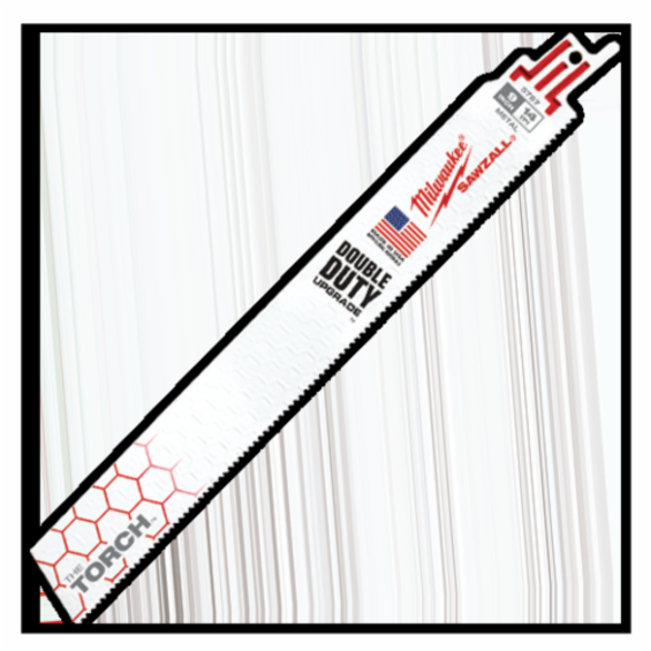 Milwaukee® SAWZALL® The Torch™ Straight Back Reciprocating Saw Blade, 9 in L x 1 in W, 14 TPI, Bi-Metal Body