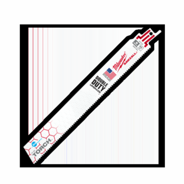 Milwaukee® SAWZALL® The Torch™ Double Duty Reciprocating Saw Blade, 9 in L x 1 in W, 10 TPI, Bi-Metal Body