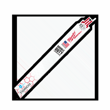 Milwaukee® SAWZALL® The Torch™ Double Duty Straight Back Reciprocating Saw Blade, 9 in L x 1 in W, 14 TPI, Bi-Metal Body