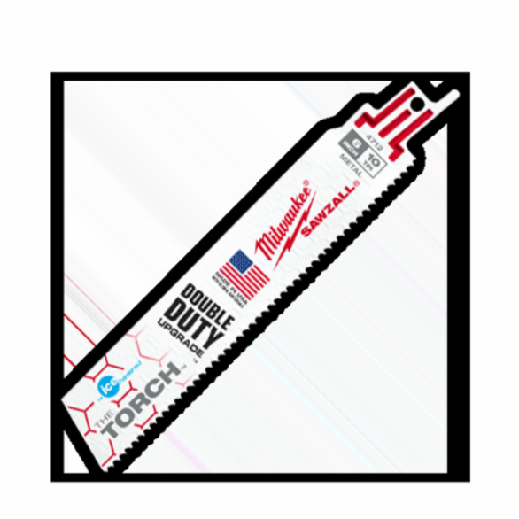 Milwaukee® SAWZALL® The Torch™ Double Duty Reciprocating Saw Blade, 6 in L x 1 in W, 10 TPI, Bi-Metal Body