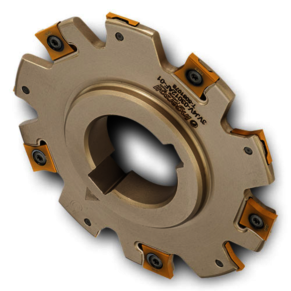 Ingersoll GOLD-SLOT 2913953 3VJ4V Axial Drive Slotting Cutter With Cartridge, ANSI Code: 3VJ4V-06037AG-01, 6 in Dia x 3/8 in W Cutting, IXH414 Insert