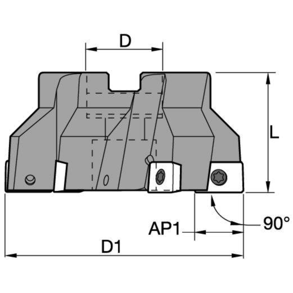 Kennametal 1024829 4.0000 in Cut Dia, 00.7600 in Max Depth, Indexable Square-Shoulder End Mill