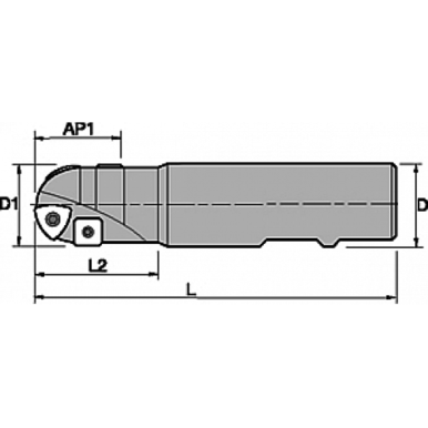 Kennametal 1244354 1.2500 in Cut Dia, 5.1200 in OAL, Indexable Ball Nose End Mill
