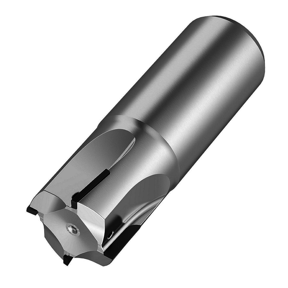 KENNAM 6752767 0.0150 in Corner Rad, 2.0000 in Mill Dia, 0.6250 in LOC, 4.0000 in OAL, 5 Flutes, Diamond, Uncoated, Corner Radius & Corner Chamfer End Mill
