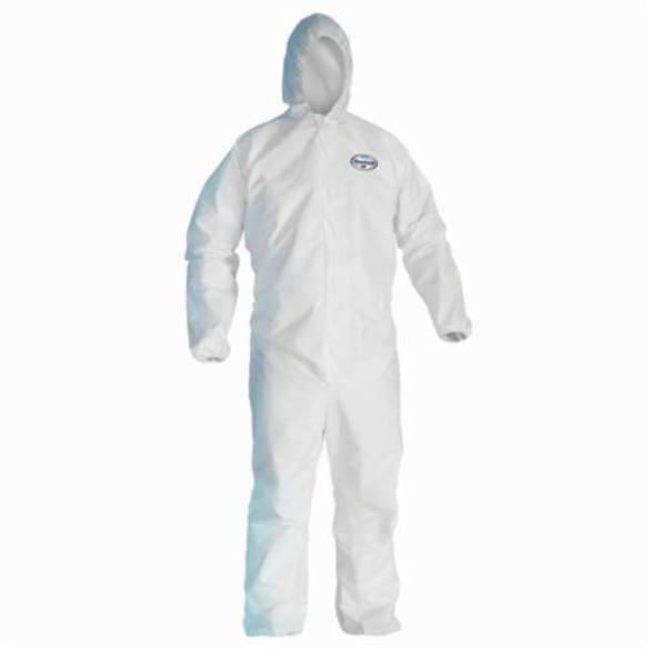 KleenGuard™ 41507 A45 Disposable Coverall, 2XL, White, Microporous Film Laminate, 60 in Chest, 32 in L Inseam