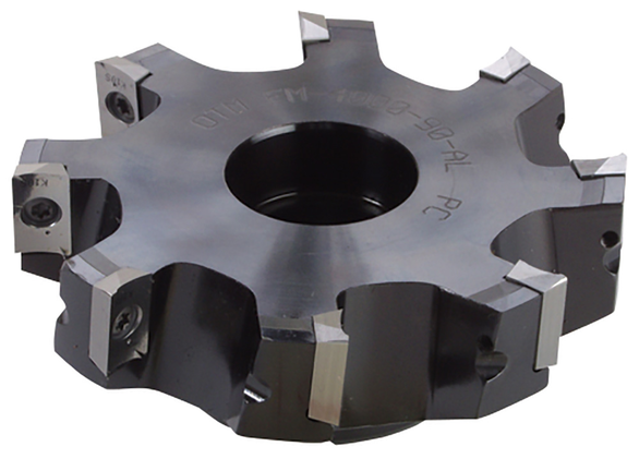 KYOCERA FM400090AL FM-AL Square Shoulder Indexable Face Mill, ANSI Code: FM400090AL, 4 in Dia Cutting, 1.57 in OAL, APET Insert, 0.64 in Max Depth of Cut, 1 in Dia Arbor Hole, 0 deg Lead Angle