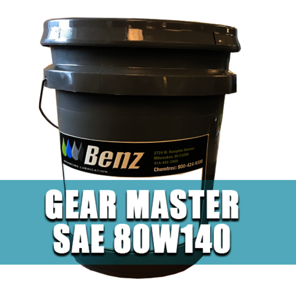 Benz Oil 405010-030, 5 gal Pail, SAE 80W140, Gear Master, Multi-Grade, Gear Oil